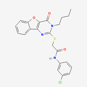 2-((3-butyl-4-oxo-3,4-dihydrobenzofuro[3,2-d]pyrimidin-2-yl)thio)-N-(3-chlorophenyl)acetamide