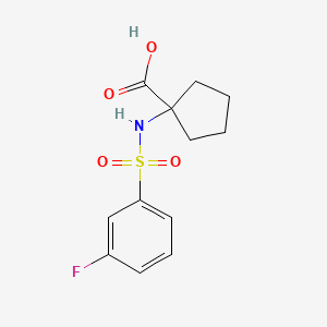 molecular formula C12H14FNO4S B2617159 1-[(3-Fluorophenyl)sulfonylamino]cyclopentane-1-carboxylic acid CAS No. 1096948-00-3