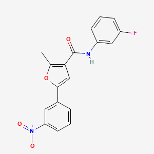 N-(3-fluorophenyl)-2-methyl-5-(3-nitrophenyl)furan-3-carboxamide