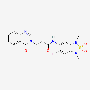 N-(6-fluoro-1,3-dimethyl-2,2-dioxido-1,3-dihydrobenzo[c][1,2,5]thiadiazol-5-yl)-3-(4-oxoquinazolin-3(4H)-yl)propanamide