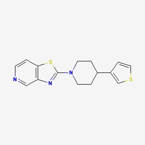 molecular formula C15H15N3S2 B2617185 2-(4-Thiophen-3-ylpiperidin-1-yl)-[1,3]thiazolo[4,5-c]pyridine CAS No. 2379972-24-2