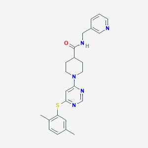 molecular formula C24H27N5OS B2617192 1-(6-((2,5-dimethylphenyl)thio)pyrimidin-4-yl)-N-(pyridin-3-ylmethyl)piperidine-4-carboxamide CAS No. 1251673-13-8