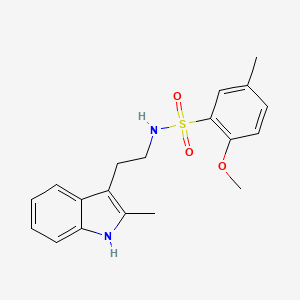 molecular formula C19H22N2O3S B2617198 2-methoxy-5-methyl-N-[2-(2-methyl-1H-indol-3-yl)ethyl]benzenesulfonamide CAS No. 442657-92-3