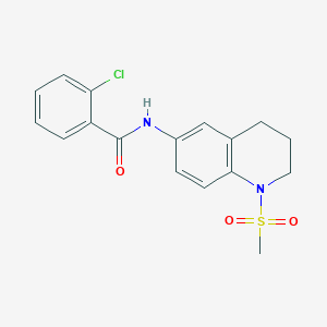 molecular formula C17H17ClN2O3S B2617204 2-chloro-N-(1-methylsulfonyl-3,4-dihydro-2H-quinolin-6-yl)benzamide CAS No. 941971-86-4