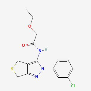 molecular formula C15H16ClN3O2S B2617213 N-[2-(3-氯苯基)-4,6-二氢噻吩[3,4-c]吡唑-3-基]-2-乙氧基乙酰胺 CAS No. 893935-24-5