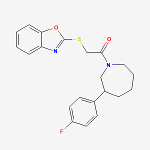 molecular formula C21H21FN2O2S B2617216 2-(Benzo[d]oxazol-2-ylthio)-1-(3-(4-fluorophenyl)azepan-1-yl)ethanone CAS No. 1797068-86-0
