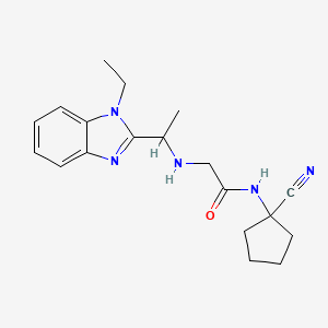 molecular formula C19H25N5O B2617227 N-(1-Cyanocyclopentyl)-2-[1-(1-ethylbenzimidazol-2-yl)ethylamino]acetamide CAS No. 1645359-27-8