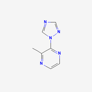 molecular formula C7H7N5 B2617234 2-Methyl-3-(1,2,4-triazol-1-yl)pyrazine CAS No. 1556670-93-9