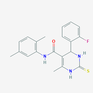 molecular formula C20H20FN3OS B2617236 N-(2,5-dimethylphenyl)-4-(2-fluorophenyl)-6-methyl-2-thioxo-1,2,3,4-tetrahydropyrimidine-5-carboxamide CAS No. 537680-12-9