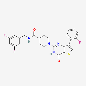 molecular formula C25H21F3N4O2S B2617240 N-(3,5-difluorobenzyl)-1-[7-(2-fluorophenyl)-4-oxo-3,4-dihydrothieno[3,2-d]pyrimidin-2-yl]piperidine-4-carboxamide CAS No. 1242884-55-4