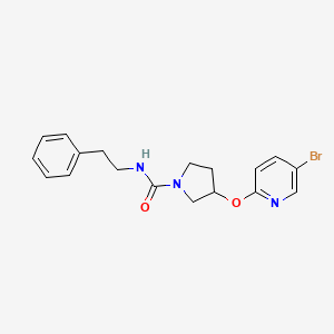 molecular formula C18H20BrN3O2 B2617241 3-((5-bromopyridin-2-yl)oxy)-N-phenethylpyrrolidine-1-carboxamide CAS No. 1903450-72-5