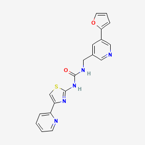 molecular formula C19H15N5O2S B2617250 1-((5-(呋喃-2-基)吡啶-3-基)甲基)-3-(4-(吡啶-2-基)噻唑-2-基)脲 CAS No. 2034342-04-4