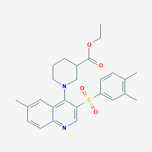 molecular formula C26H30N2O4S B2617251 Ethyl 1-[3-(3,4-dimethylbenzenesulfonyl)-6-methylquinolin-4-YL]piperidine-3-carboxylate CAS No. 872209-47-7