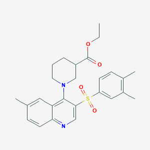 Ethyl 1-(3-((3,4-dimethylphenyl)sulfonyl)-6-methylquinolin-4-yl)piperidine-3-carboxylate