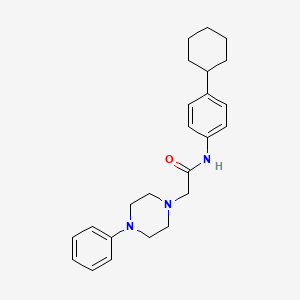 molecular formula C24H31N3O B2617262 N-(4-cyclohexylphenyl)-2-(4-phenylpiperazin-1-yl)acetamide CAS No. 212054-71-2