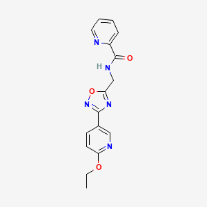 molecular formula C16H15N5O3 B2617264 N-((3-(6-乙氧吡啶-3-基)-1,2,4-噁二唑-5-基)甲基)吡啶-6-甲酰胺 CAS No. 2034551-77-2
