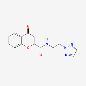 molecular formula C14H12N4O3 B2617269 N-(2-(2H-1,2,3-三唑-2-基)乙基)-4-氧代-4H-香豆素-2-甲酸胺 CAS No. 2097911-76-5