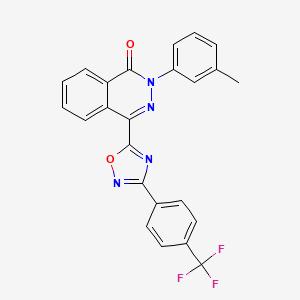molecular formula C24H15F3N4O2 B2617271 2-(3-甲基苯基)-4-{3-[4-(三氟甲基)苯基]-1,2,4-噁二唑-5-基}邻苯二酮 CAS No. 1291842-73-3