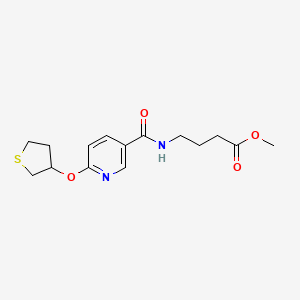 molecular formula C15H20N2O4S B2617275 Methyl 4-(6-((tetrahydrothiophen-3-yl)oxy)nicotinamido)butanoate CAS No. 2034238-09-8