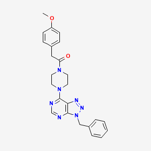 molecular formula C24H25N7O2 B2617285 1-(4-(3-benzyl-3H-[1,2,3]triazolo[4,5-d]pyrimidin-7-yl)piperazin-1-yl)-2-(4-methoxyphenyl)ethanone CAS No. 920348-55-6