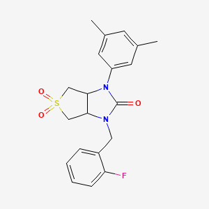 molecular formula C20H21FN2O3S B2617289 1-(3,5-dimethylphenyl)-3-(2-fluorobenzyl)tetrahydro-1H-thieno[3,4-d]imidazol-2(3H)-one 5,5-dioxide CAS No. 894924-75-5