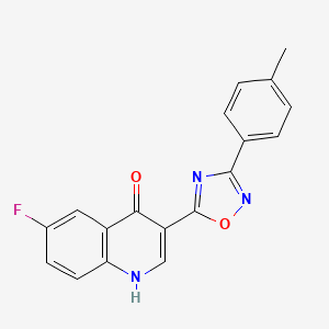 molecular formula C18H12FN3O2 B2617291 6-氟-3-(3-(对甲苯基)-1,2,4-噁二唑-5-基)喹啉-4(1H)-酮 CAS No. 1357707-99-3