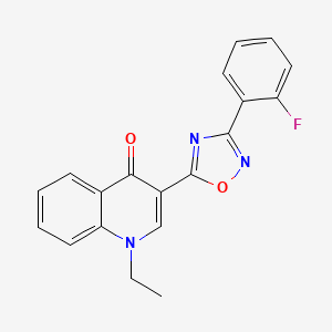 B2617302 1-ethyl-3-(3-(2-fluorophenyl)-1,2,4-oxadiazol-5-yl)quinolin-4(1H)-one CAS No. 1260730-59-3