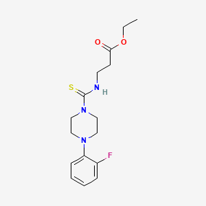 molecular formula C16H22FN3O2S B2617309 Ethyl 3-{[4-(2-fluorophenyl)piperazine-1-carbothioyl]amino}propanoate CAS No. 1022235-03-5