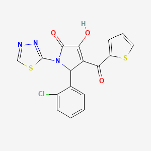 molecular formula C17H10ClN3O3S2 B2617323 5-(2-chlorophenyl)-3-hydroxy-1-(1,3,4-thiadiazol-2-yl)-4-(thiophene-2-carbonyl)-1,5-dihydro-2H-pyrrol-2-one CAS No. 406199-93-7