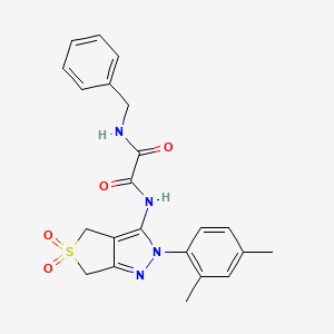 molecular formula C22H22N4O4S B2617325 N1-benzyl-N2-(2-(2,4-dimethylphenyl)-5,5-dioxido-4,6-dihydro-2H-thieno[3,4-c]pyrazol-3-yl)oxalamide CAS No. 899995-00-7