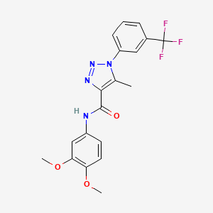 molecular formula C19H17F3N4O3 B2617328 N-(3,4-dimethoxyphenyl)-5-methyl-1-[3-(trifluoromethyl)phenyl]-1H-1,2,3-triazole-4-carboxamide CAS No. 895644-21-0