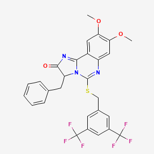 3-benzyl-5-{[3,5-bis(trifluoromethyl)benzyl]sulfanyl}-8,9-dimethoxyimidazo[1,2-c]quinazolin-2(3H)-one