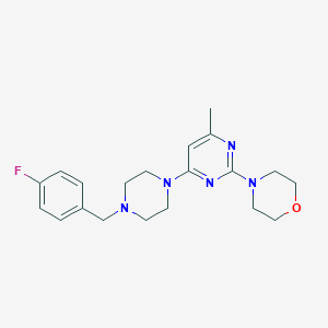 molecular formula C20H26FN5O B2617343 4-(4-{4-[(4-Fluorophenyl)methyl]piperazin-1-yl}-6-methylpyrimidin-2-yl)morpholine CAS No. 2415469-53-1