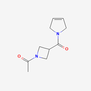 molecular formula C10H14N2O2 B2617346 1-[3-(2,5-Dihydropyrrole-1-carbonyl)azetidin-1-yl]ethanone CAS No. 2445793-35-9