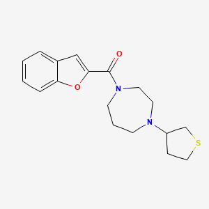 molecular formula C18H22N2O2S B2617347 1-(1-benzofuran-2-carbonyl)-4-(thiolan-3-yl)-1,4-diazepane CAS No. 2320222-67-9