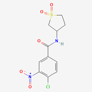 molecular formula C11H11ClN2O5S B2617348 4-chloro-N-(1,1-dioxidotetrahydrothiophen-3-yl)-3-nitrobenzamide CAS No. 303018-90-8