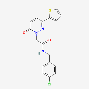 molecular formula C17H14ClN3O2S B2617349 N-[(4-chlorophenyl)methyl]-2-(6-oxo-3-thiophen-2-ylpyridazin-1-yl)acetamide CAS No. 899752-72-8