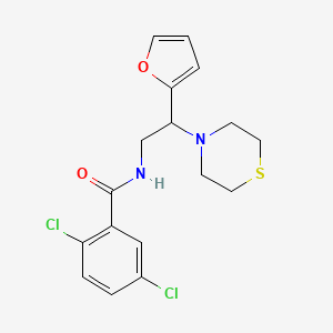B2617354 2,5-dichloro-N-(2-(furan-2-yl)-2-thiomorpholinoethyl)benzamide CAS No. 2034548-38-2