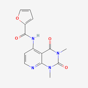 molecular formula C14H12N4O4 B2617358 N-(1,3-dimethyl-2,4-dioxo-1,2,3,4-tetrahydropyrido[2,3-d]pyrimidin-5-yl)furan-2-carboxamide CAS No. 941990-84-7