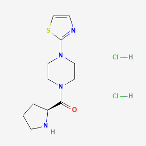 molecular formula C12H20Cl2N4OS B2617363 1-[(2S)-pyrrolidine-2-carbonyl]-4-(1,3-thiazol-2-yl)piperazine dihydrochloride CAS No. 1423040-86-1