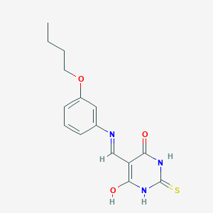 molecular formula C15H17N3O3S B2617367 5-(((3-丁氧基苯基)氨基)甲亚甲基)-2-硫代二氢嘧啶-4,6(1H,5H)-二酮 CAS No. 1021262-50-9