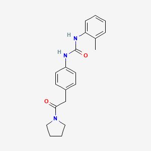 molecular formula C20H23N3O2 B2617368 1-(4-(2-Oxo-2-(pyrrolidin-1-yl)ethyl)phenyl)-3-(o-tolyl)urea CAS No. 1208668-79-4