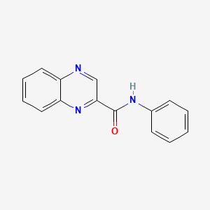 molecular formula C15H11N3O B2617373 N-phenyl-2-quinoxalinecarboxamide CAS No. 37648-63-8; 85-85-8