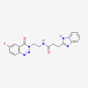 molecular formula C19H17FN6O2 B2617374 3-(1H-1,3-benzodiazol-2-yl)-N-[2-(6-fluoro-4-oxo-3,4-dihydro-1,2,3-benzotriazin-3-yl)ethyl]propanamide CAS No. 1903722-66-6