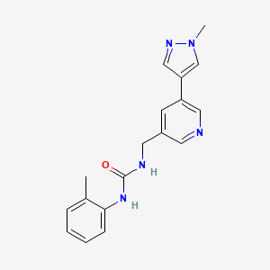 molecular formula C18H19N5O B2617378 1-((5-(1-methyl-1H-pyrazol-4-yl)pyridin-3-yl)methyl)-3-(o-tolyl)urea CAS No. 2034462-40-1