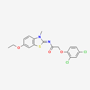 molecular formula C18H16Cl2N2O3S B2617385 2-(2,4-dichlorophenoxy)-N-(6-ethoxy-3-methyl-1,3-benzothiazol-2-ylidene)acetamide CAS No. 391867-87-1
