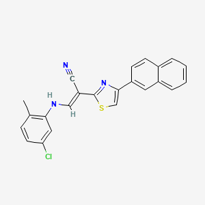 molecular formula C23H16ClN3S B2617409 (E)-3-((5-chloro-2-methylphenyl)amino)-2-(4-(naphthalen-2-yl)thiazol-2-yl)acrylonitrile CAS No. 683258-08-4