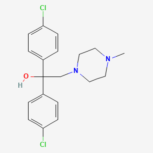 molecular formula C19H22Cl2N2O B2617425 1,1-Bis(4-chlorophenyl)-2-(4-methylpiperazino)-1-ethanol CAS No. 321432-97-7