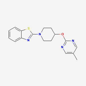 molecular formula C17H18N4OS B2617427 2-{4-[(5-Methylpyrimidin-2-yl)oxy]piperidin-1-yl}-1,3-benzothiazole CAS No. 2379971-59-0