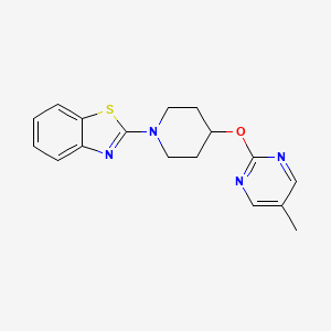 molecular formula C17H18N4OS B2617427 2-[4-(5-Methylpyrimidin-2-yl)oxypiperidin-1-yl]-1,3-benzothiazole CAS No. 2379971-59-0